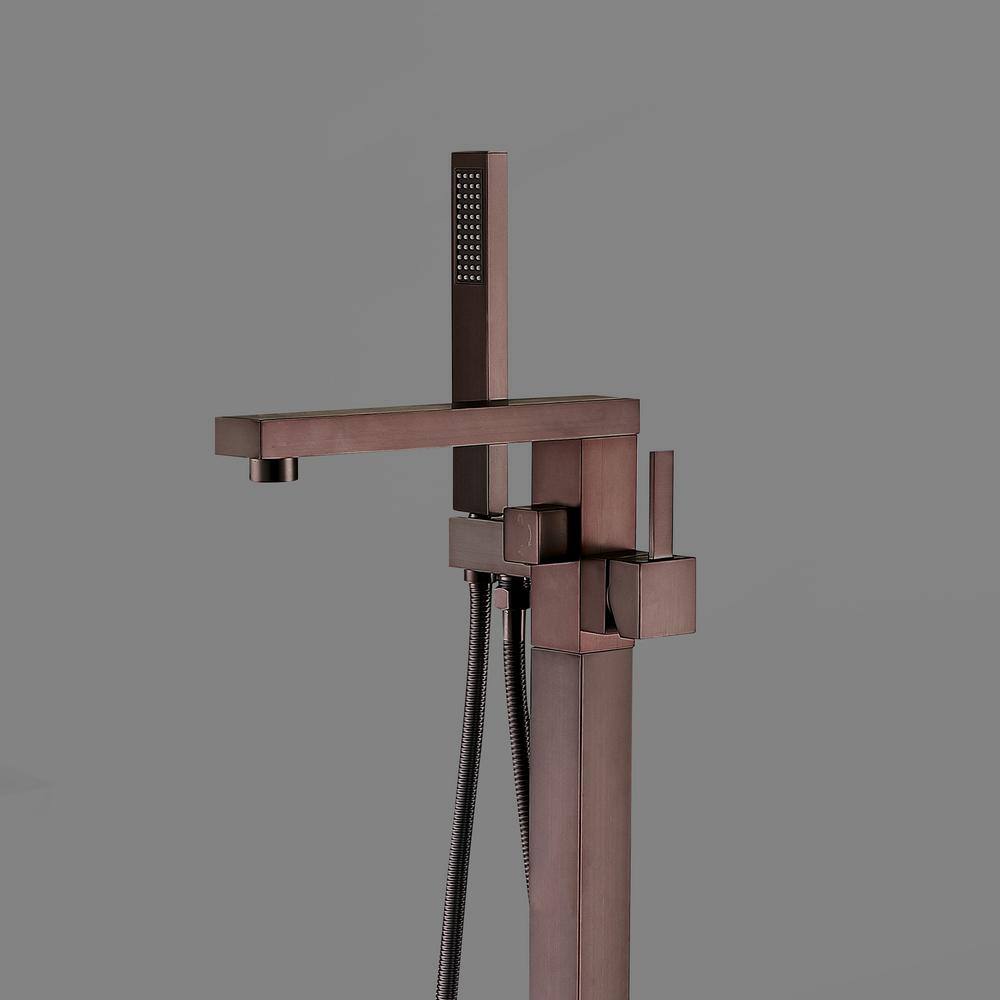 Oil Rubbed Bronze Freestanding Bathtub Faucet with Hand Shower