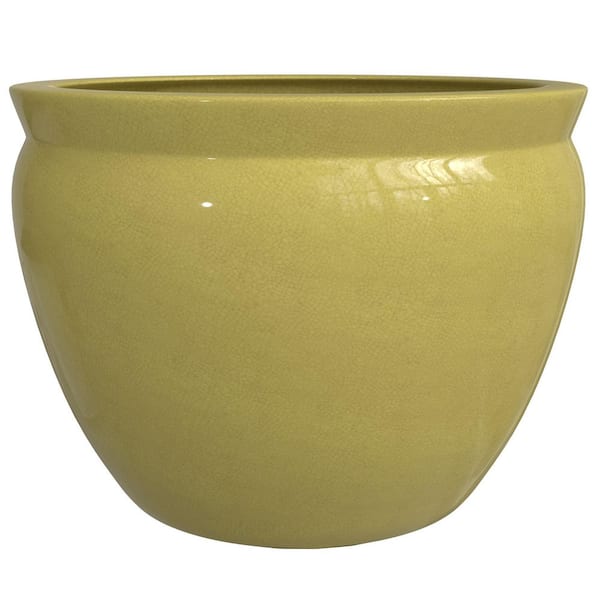 Oriental Furniture 14 in. Daffodil Yellow Fishbowl