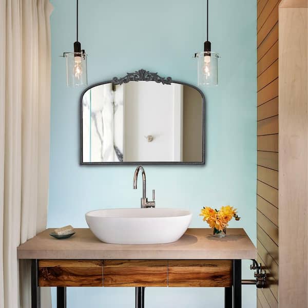 Classic Design 40 in. W x 31 in. H Large Arch Frame Mirror