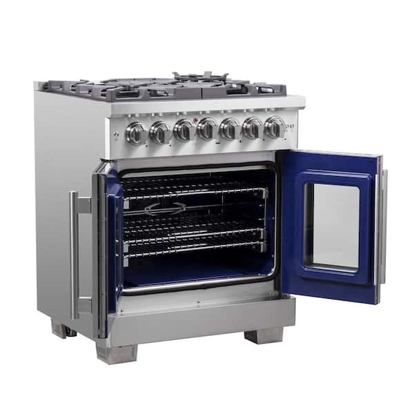 Forno Capriasca 30 in. Freestanding French Door Single Oven Gas Range 5  Burners Stainless Steel FFSGS6387-30 - The Home Depot