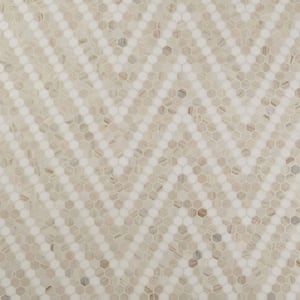 Angora Sazi 13.74 in. x 10.94 in. Polished Marble Mesh-Mounted Mosaic Wall Tile (10.4 sq. ft./Case)