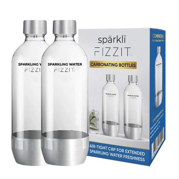 Compatible Replacement Bottle for Sodastream Carbonating Sparkling Water Machine 1-Liter 2-Pack