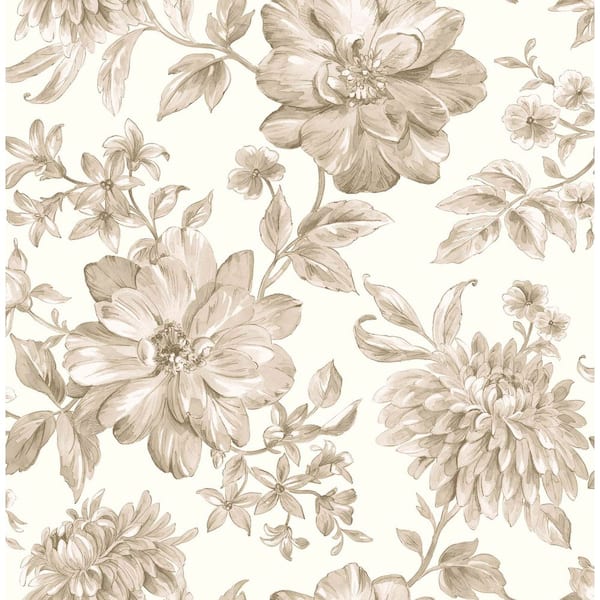 Fine Decor Gabriela Multi-Colored Neutral Floral Non-Pasted Wallpaper Sample