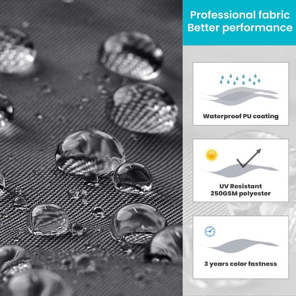 10 ft. x 13.5 ft. Heavy Duty Aluminum Cantilever Offset Tilt 360° Rotation Patio Umbrella in Dark Gray and Base