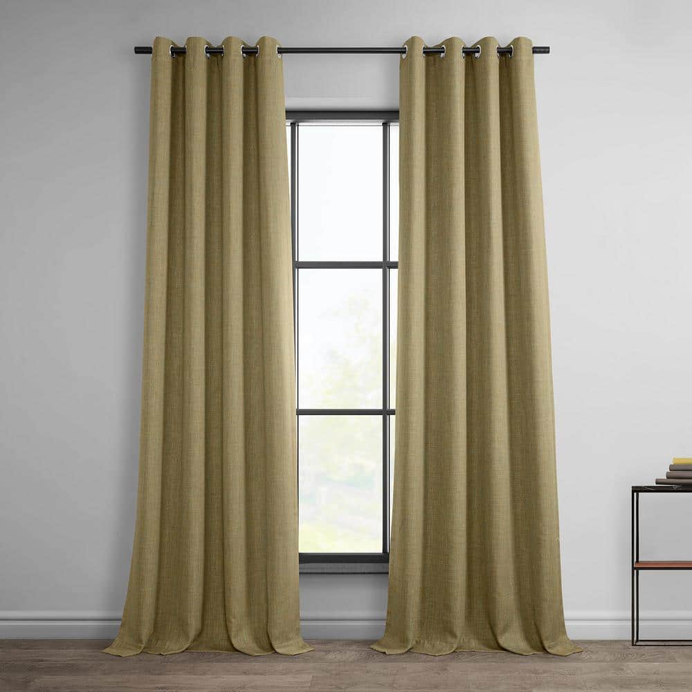 Exclusive Fabrics & Furnishings Nomad Tan Beige Faux Linen Grommet Room ...