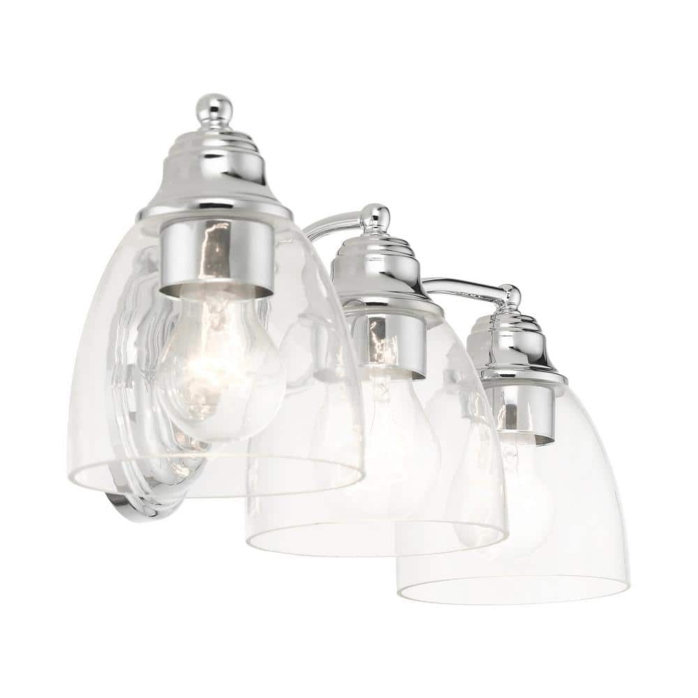 Montgomery Polished Chrome 3-Light Bathroom Vanity Sconce