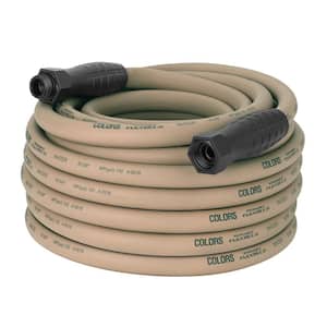 Colors Series 5/8 in. x 75 ft. 3/4 in. 11-1/2 GHT Fittings Garden Hose with SwivelGrip in Brown Mulch