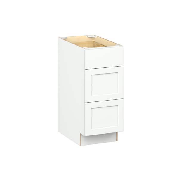 Emerson Pure White Base 3 drawer Ready to Assemble Kitchen Cabinet (15 in. W x 34.5 in. H x 24 in. D)