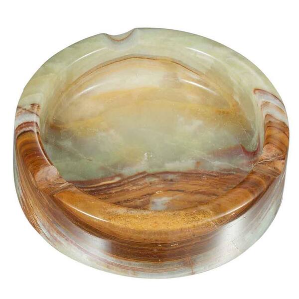 Visol Sphere Multicolored Onyx Stone Cigar Ashtray with 3 Cigar Rests