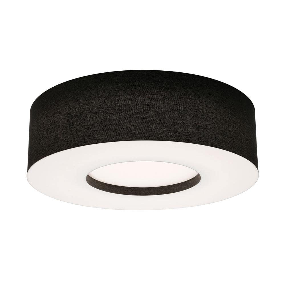 Montclair Black Acrylic Drum Flush Mount Ceiling Light
