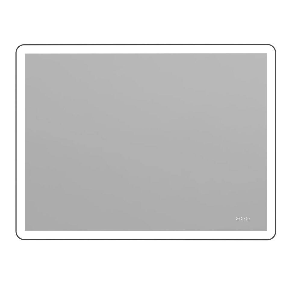 48 in. W x 40 in. H Rectangular Aluminum Framed and Dimmable 3-Color Temperature Wall Mount LED Bathroom Mirror in Black price history on PriceWatchPro