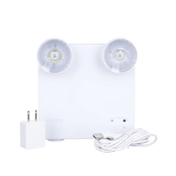 IDEAL SECURITY 2-Light Rechargeable Battery-Powered LED White Emergency Light