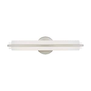 Anderson 17.5 in. 1-Light Brushed Nickel LED ADA Vanity Light with Satin White Acrylic Shade