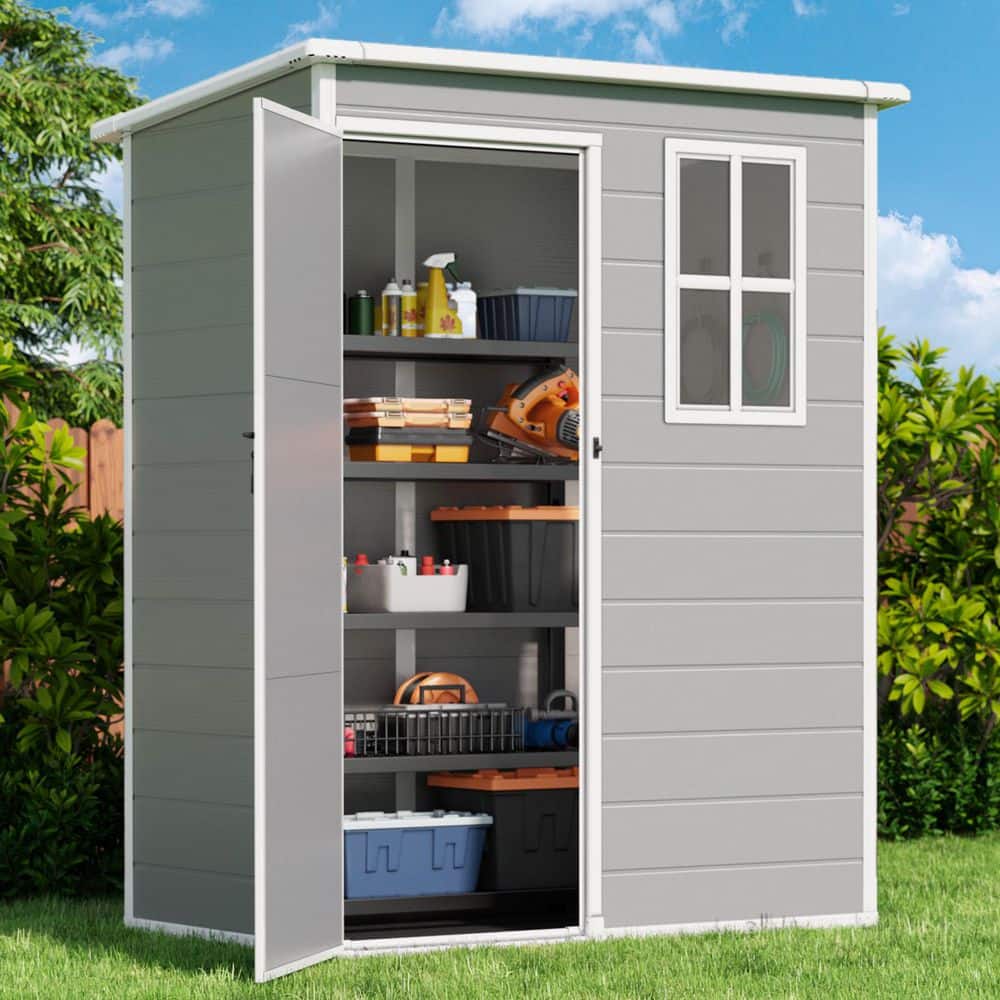 "61.8""D x 38.9""W x 75.9""H (16.8 sq ft) Resin Outdoor Storage Shed with Floor-Gray" price history on PriceWatchPro