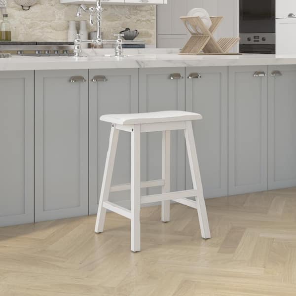 Hillsdale Furniture Moreno Sea White Non Swivel Backless Counter Stool
