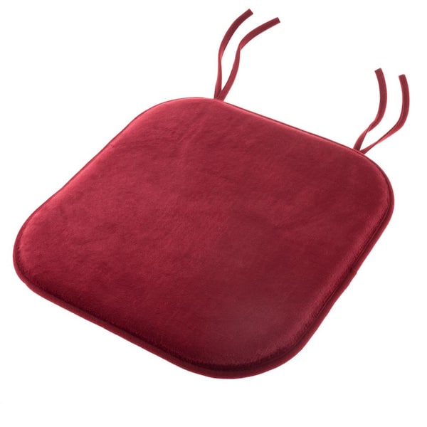 Lavish Home Red Memory Foam Chair Pad