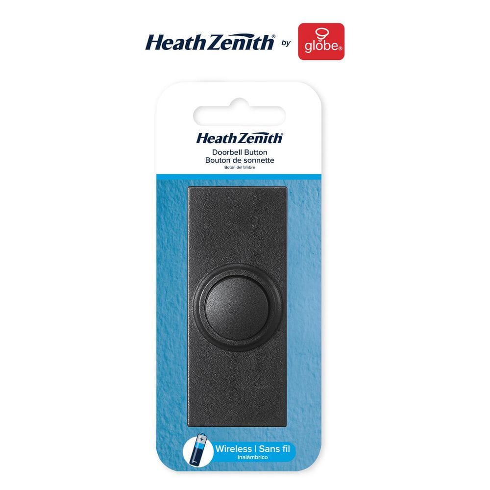 Black Satin Nickel Wireless Pushbutton Doorbell with Lighted Button