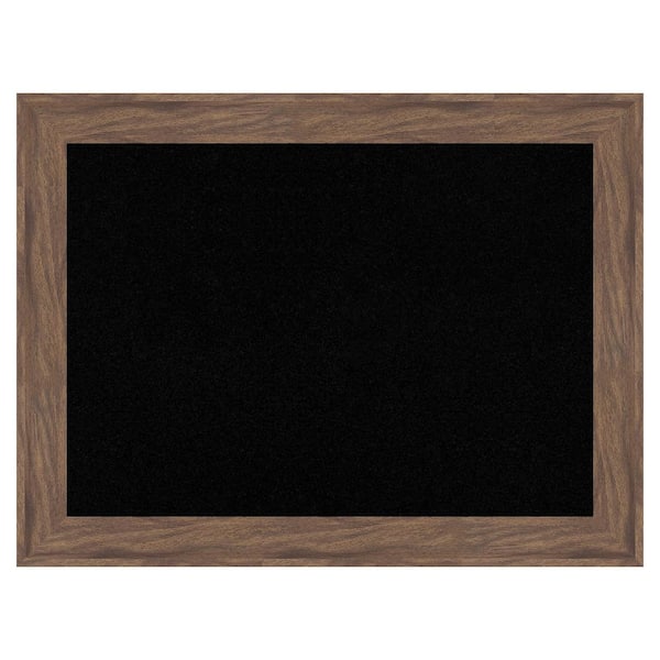 Pia Medium Brown 33 in. x 25 in. Poly Framed Black Cork Memo Board