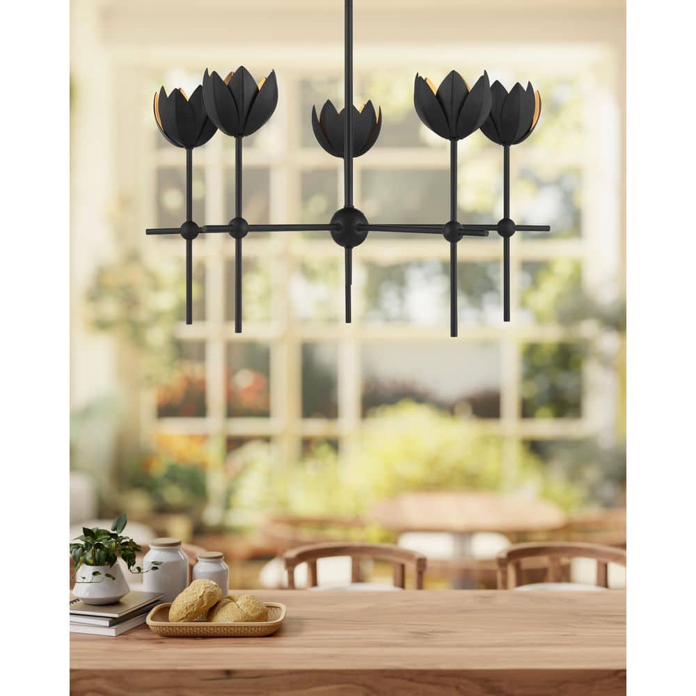 Savoy House Meridian 26 in. W x 14 in. H 5-Light Matte Black