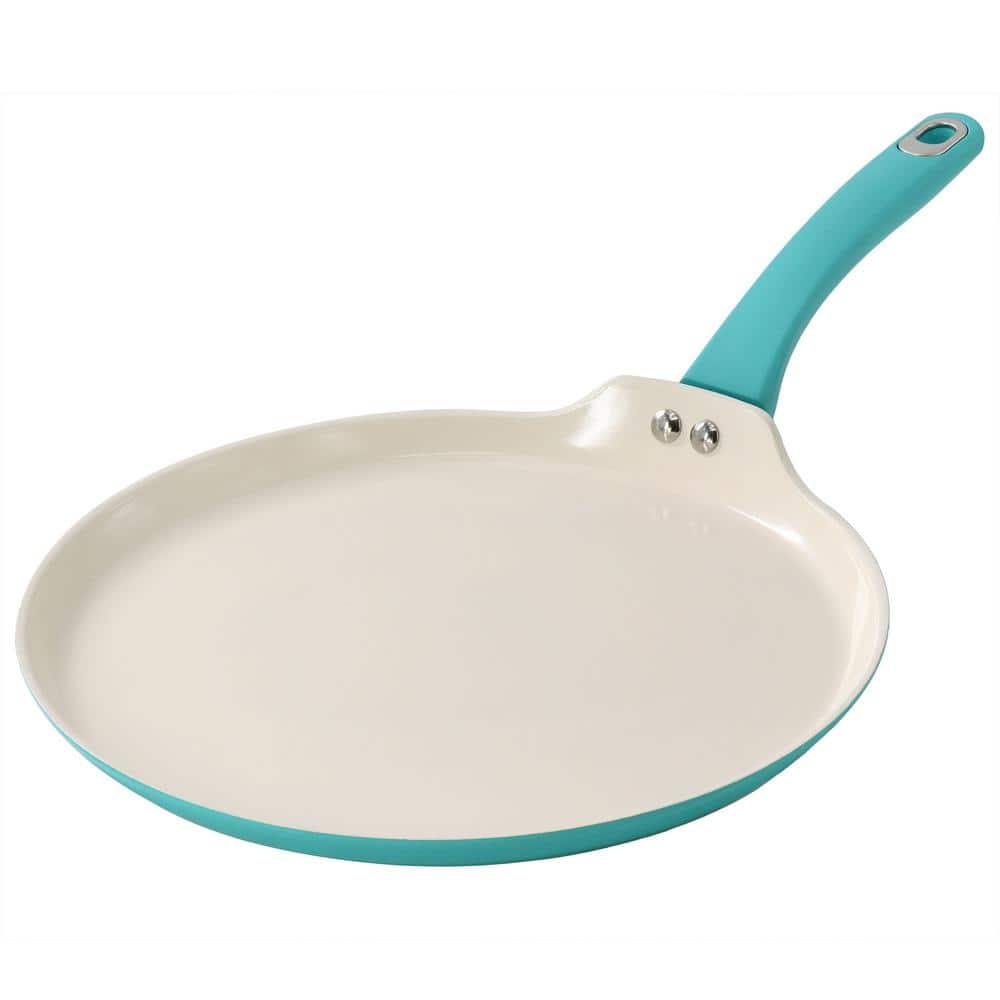 MARTHA STEWART Rexford 11 Inch Ceramic Nonstick Aluminum Pancake Frying Pan  in Teal 985121099M - The Home Depot