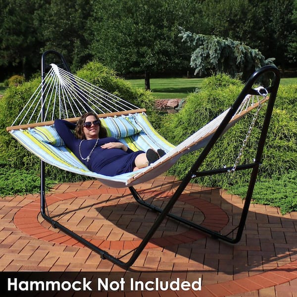 Sunnydaze Universal Multi Use Fits Hammock 9 to 14 ft. Metal Heavy Duty 2 Person Hammock Stand HH MHS Black The Home Depot