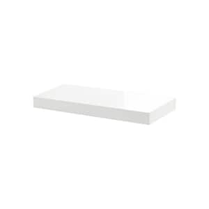 BIG BOY 17.5 in. x 9.8 in. x 2 in. White High Gloss MDF Floating Decorative Wall Shelf with Brackets