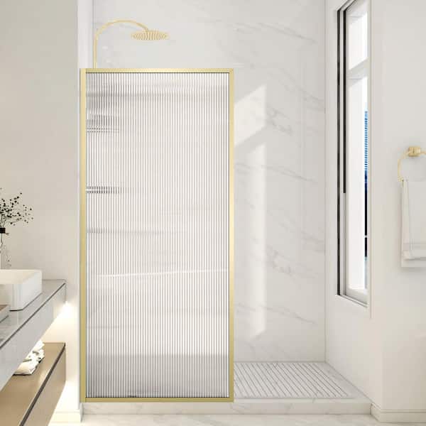 ANZZI Welle 34 in. W x 74 in. H Fixed Framed Shower Door in