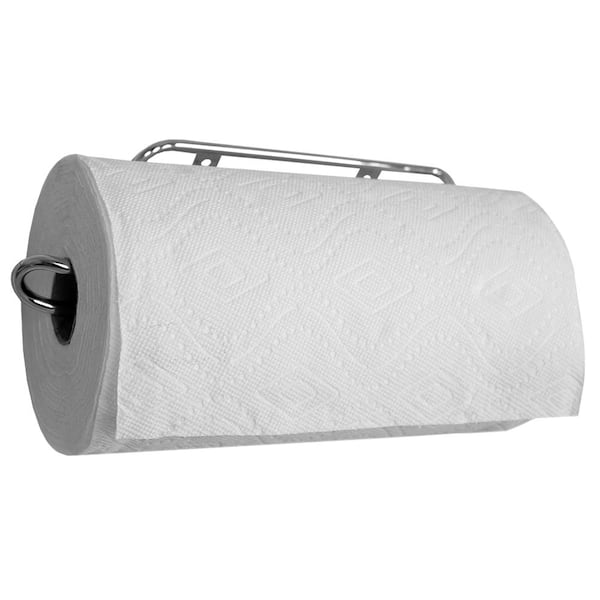 Home Basics Easy Install Wall Mounted Steel Paper Towel Rack, Chrome