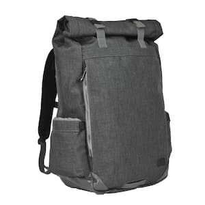 Millennium 20 in. Brush Grey Roll-Top Canvas Backpack