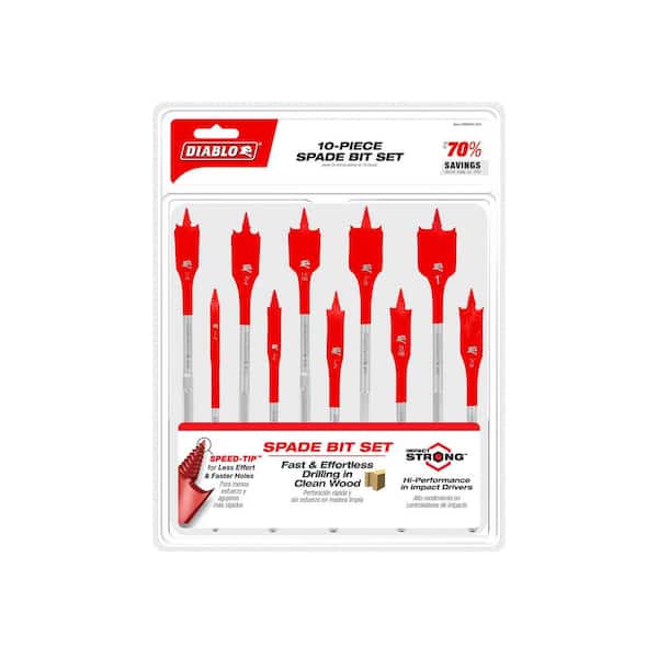 DIABLO SPEEDemon High Speed Steel Spade Bit Set with Pouch (10