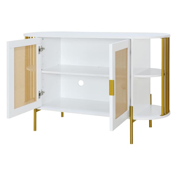 COWLOWN 47.2 in. W x 15.7 in. D x 31.1 in. H Bathroom White Linen Cabinet