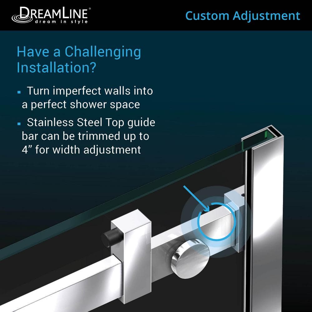 Enigma Air 60" Frameless Sliding Tub Door in Brushed Stainless Steel