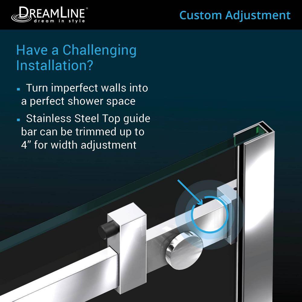 Enigma Air 60" Polished Stainless Steel Frameless Sliding Tub Door