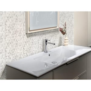 Gray and White 10.7-in. x 12-in. Polished Marble Mosaic Tile (4.46 Sq ft/case)