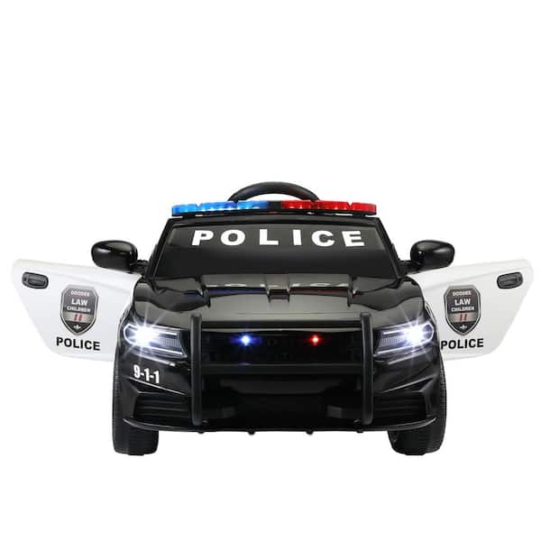 Police Interceptor black 12 Volt electric child car with tel