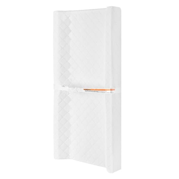 Dream On Me White Compressed Contour Foam Changing Pad with Quilted Cover