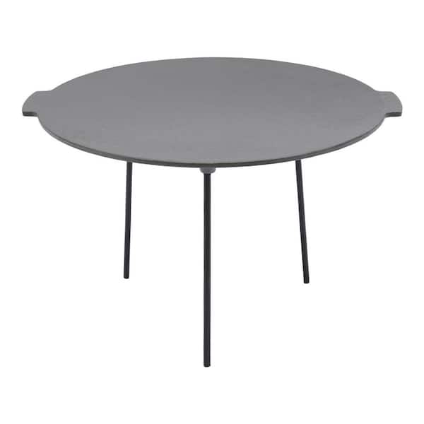 Portable Charcoal Grill Griddle in Gray with 3 Removable Legs