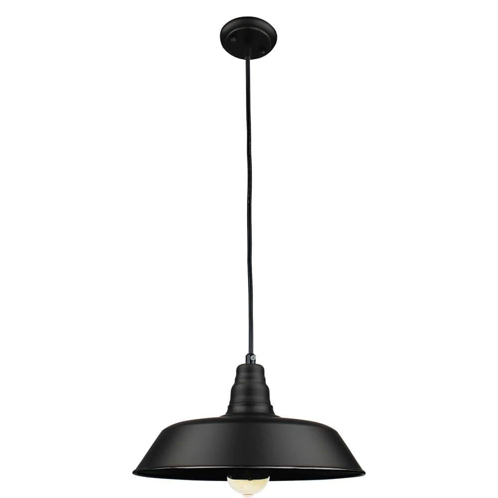 1-Light Black Outdoor Pendant Light ELP92BL - The Home Depot