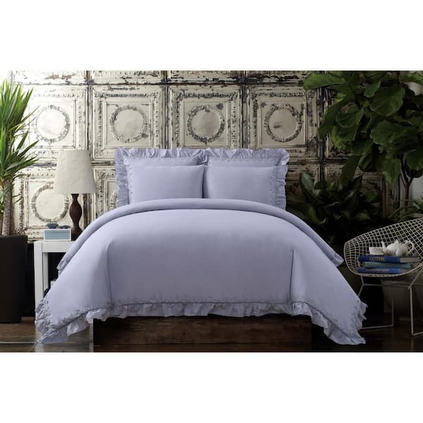 Cottage Classics Voile 3-Piece Lavender King Duvet Cover Set