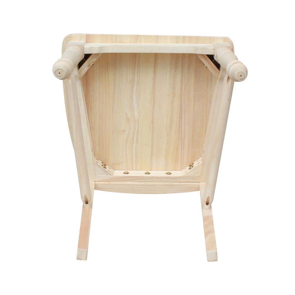 Set of Two White Wood Ladderback Dining Chairs