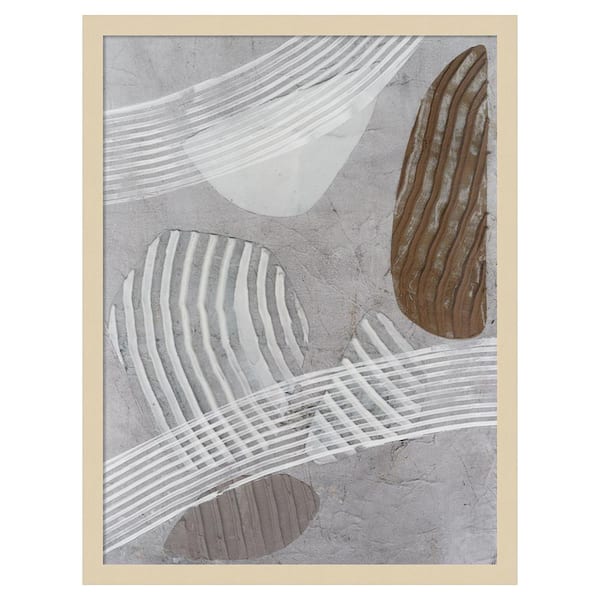 Amanti Art Creek Stones II by Vanna Lam 19 in. W x 25 in. H. Wood Framed Wall Art Print Framed in Brown