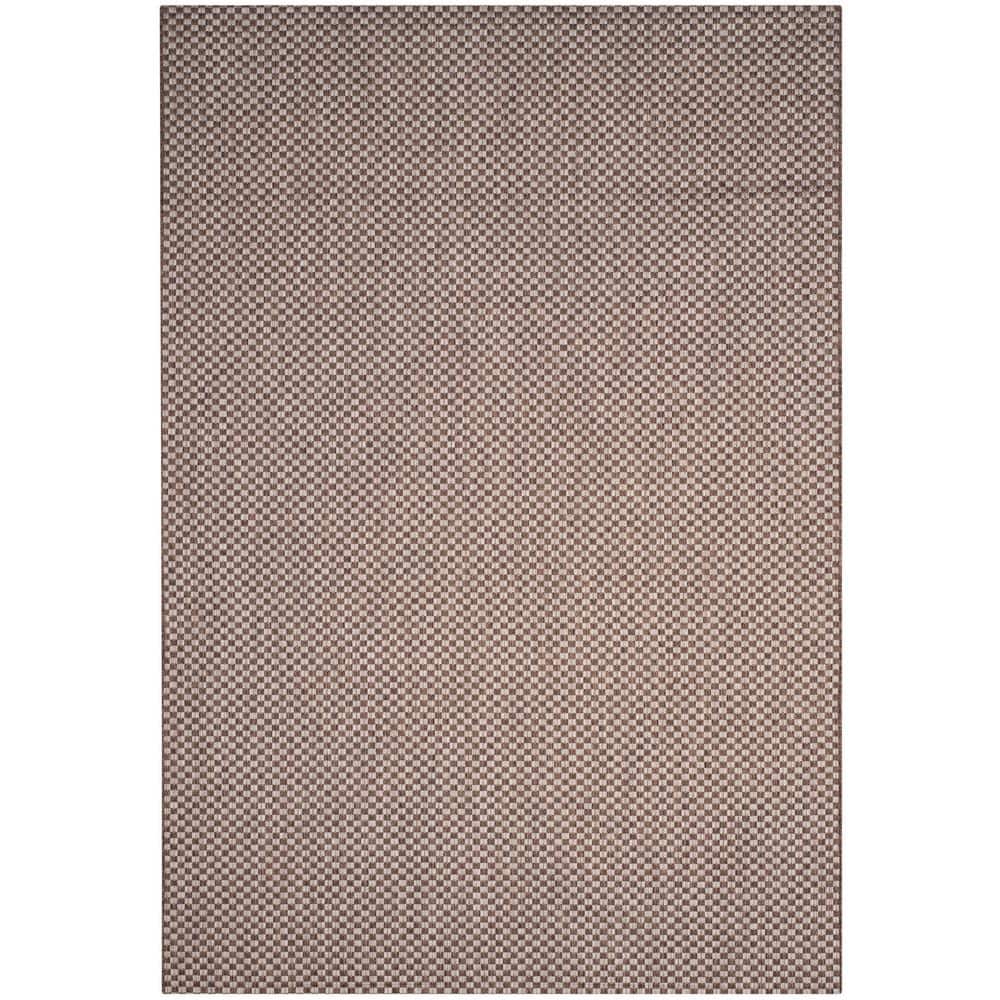 SAFAVIEH Courtyard Light Brown/Light Gray 7 ft. x 10 ft. Solid Indoor ...