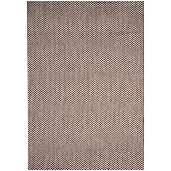 SAFAVIEH Courtyard Light Brown/Light Gray 7 ft. x 10 ft. Solid Indoor/Outdoor Patio  Area Rug