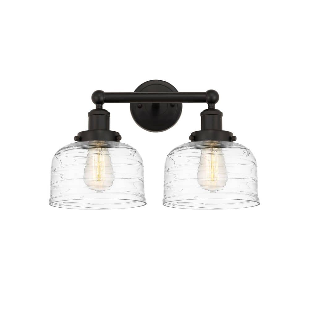 Bell 15.5 in. 2-Light Oil Rubbed Bronze Vanity Light with Glass Shade price history on PriceWatchPro