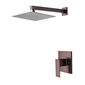 Single-Handle 1-Spray Square Shower Faucet in Oil Rubbed Bronze 1.5 GPM Stainless Steel Showerhead