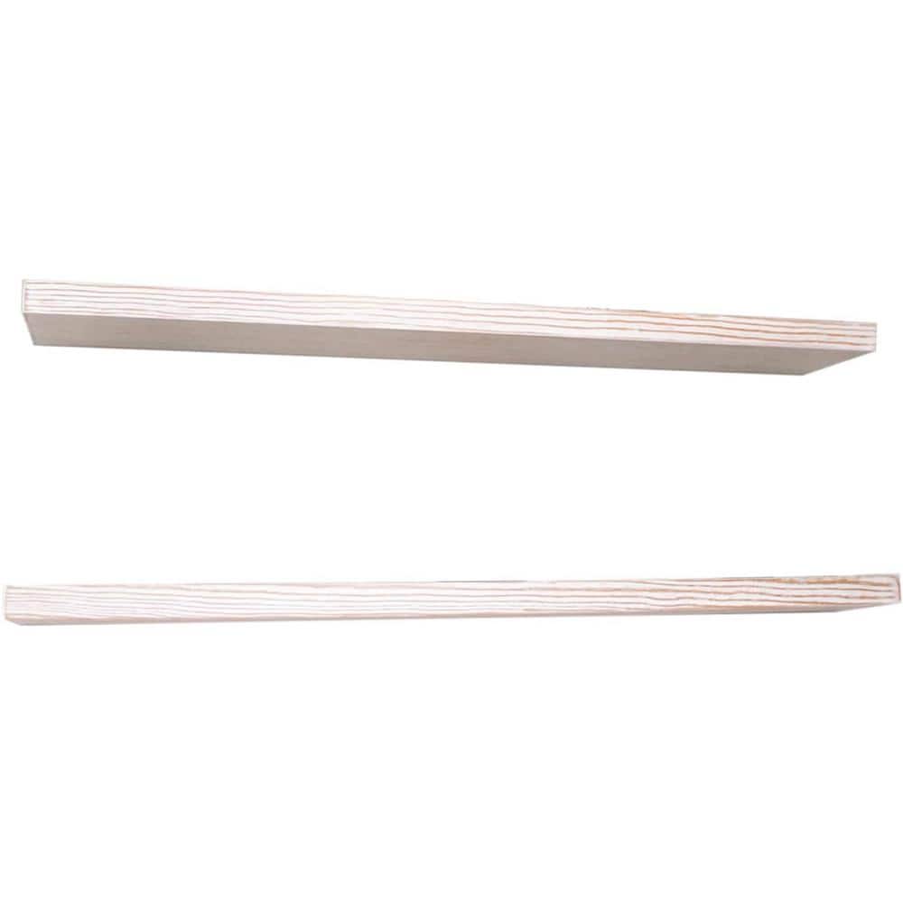 36 in. W x 6 in. D White Wash Decorative Wall Shelf, Bathroom Shelves