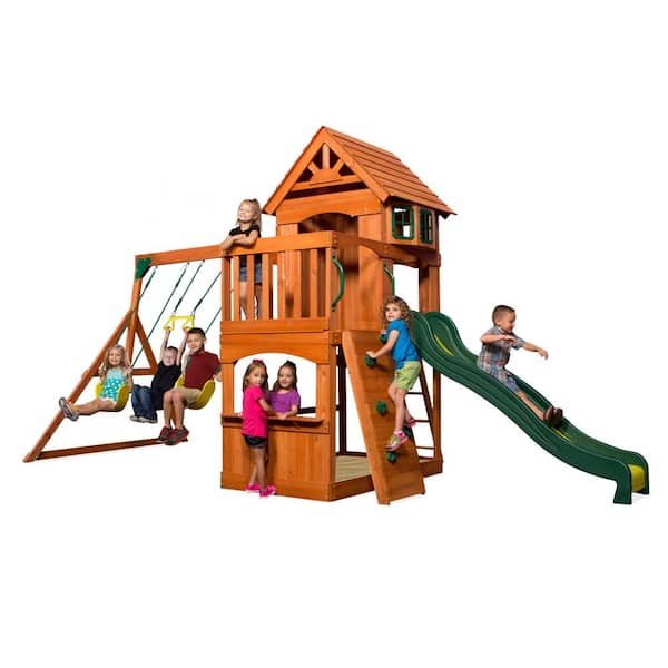 home depot swing sets wooden