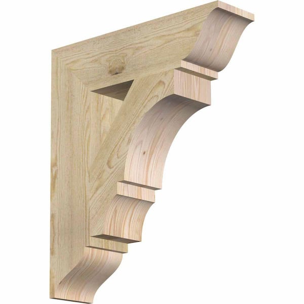 Ekena Millwork 6 in. x 28 in. x 24 in. Douglas Fir Balboa Traditional Rough Sawn Bracket