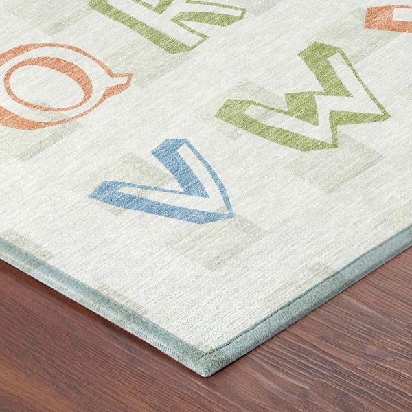 Chantille Machine Washable Indoor/Outdoor Abstract ACN2827 Ivory 9 ft. x 12 ft. Area Rug