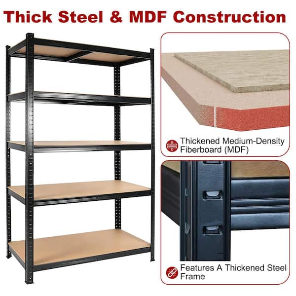 Siavonce 5-Shelf 2000 lbs. Capacity Garage Storage Shelves Pantry